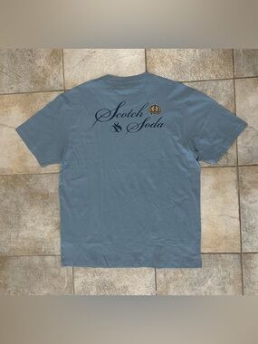 Scotch & Soda Slate Blue Script Back Logo Tee